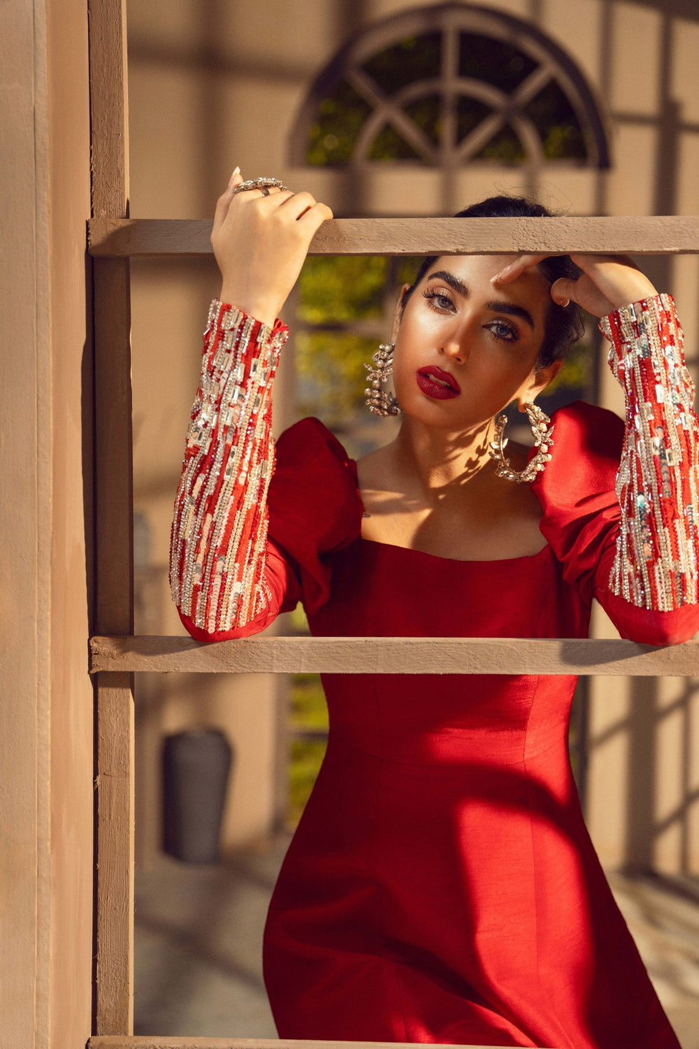 Caia | Pret Collection | CERISE - by - Libasekhas UK - Registered Vendor of : Caia - 100% Original Designer Dresss