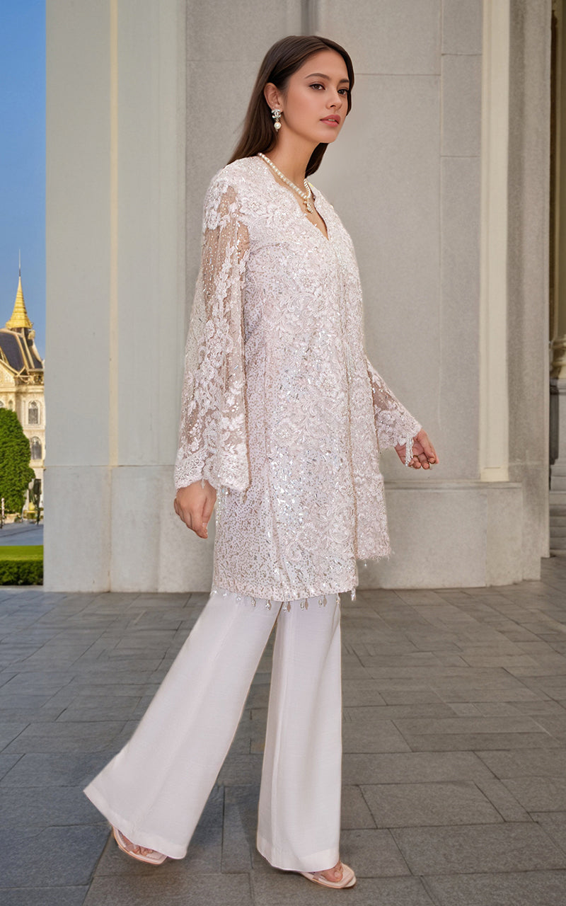 Threads and Motifs | Formal Dresses 25 | Net Cut Dana Shirt With Trouser - by Libasekhas UK - Registered Vendor of : Threads and Motifs - 100% Original Designer Dress