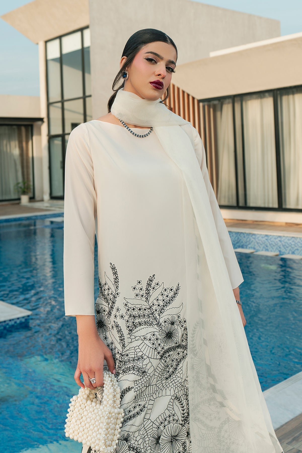 Fahad Hussayn | Lawn Banger | Monochrome Babe - by - Libasekhas UK - Registered Vendor of : Erum Khan - 100% Original Designer Dresss