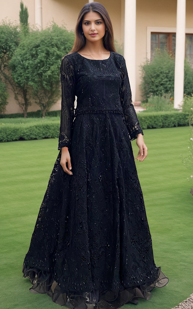 Threads and Motifs | Formal Dresses 25 | ORGANZA EMBROIDERED BLOUSE WITH EMBROIDERED LEHENGA - by Libasekhas UK - Registered Vendor of : Threads and Motifs - 100% Original Designer Dress