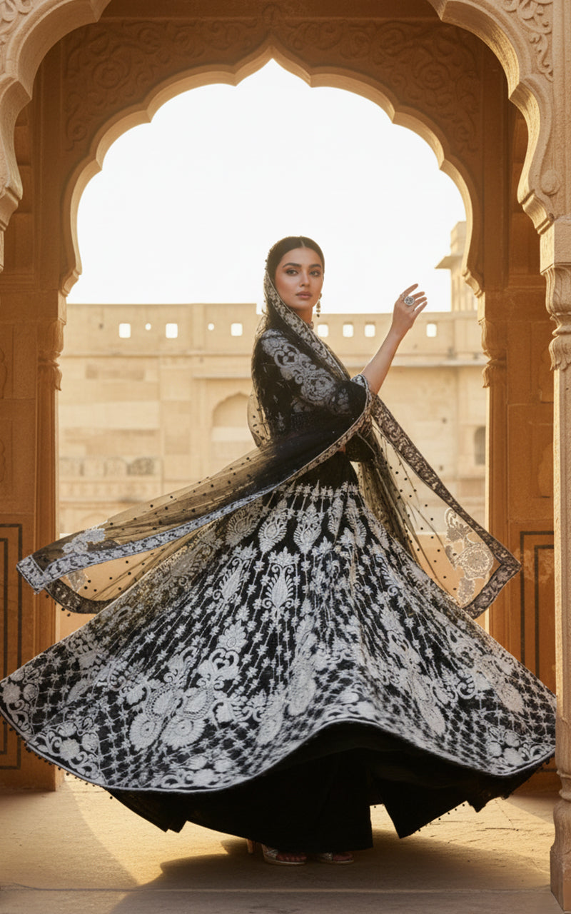 Threads and Motifs | Formal Outfits | Blouse With Lehenga - by Libasekhas UK - Registered Vendor of : Threads and Motifs - 100% Original Designer Dress