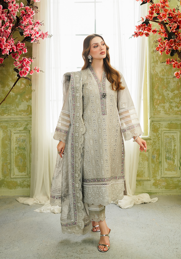 Zarqash | Tresor Luxury Lawn 24 | ZQT 002 ROSEMARY - by - Libasekhas UK - Registered Vendor of : Zarqash - 100% Original Designer Dresss