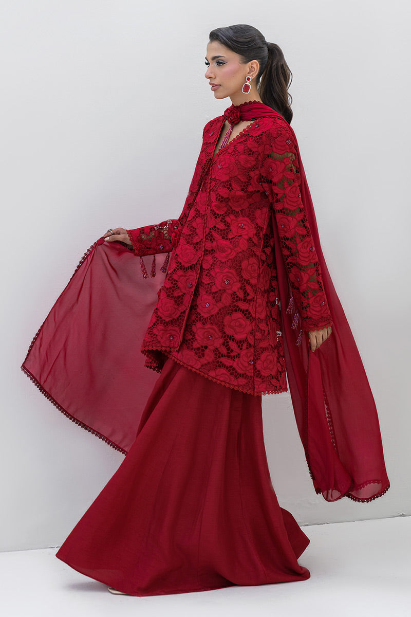 Chic Ophicial | Aarzu Luxe Pret | Red Radiance - by Libasekhas UK - Registered Vendor of : Chic Ophicial - 100% Original Designer Dress