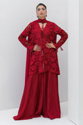 Chic Ophicial | Aarzu Luxe Pret | Red Radiance - by Libasekhas UK - Registered Vendor of : Chic Ophicial - 100% Original Designer Dress