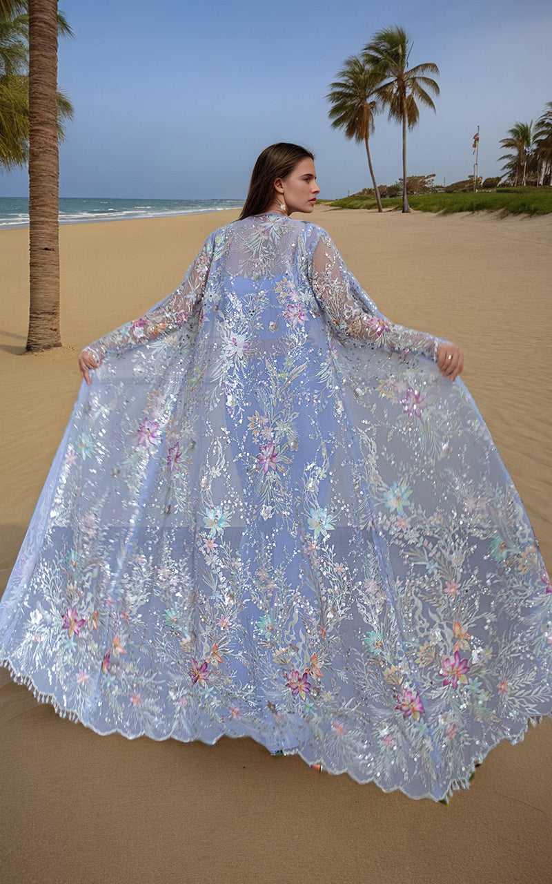 Threads and Motifs | Formal Dresses 25 | Net Embroidered Jacket - by Libasekhas UK - Registered Vendor of : Threads and Motifs - 100% Original Designer Dress