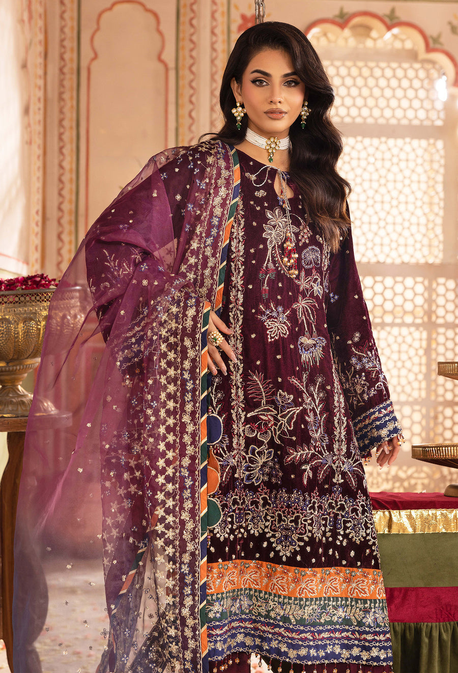 Adans Libas | Velvet 25 | 7520 V - by Libasekhas UK - Registered Vendor of : Adans Libas - 100% Original Designer Dress