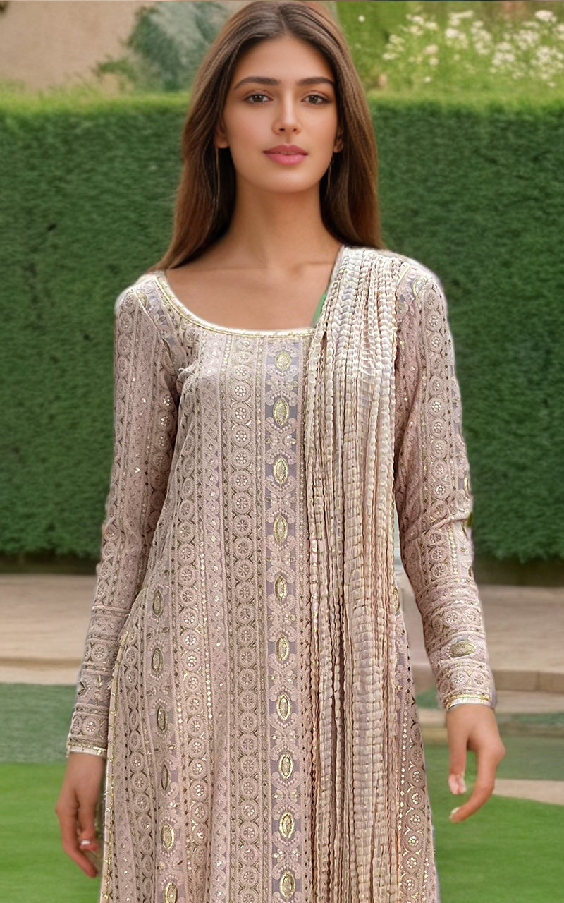 Threads and Motifs | Formal Dresses 25 | Embroidered Shirt With Trouser And Dupatta - by Libasekhas UK - Registered Vendor of : Threads and Motifs - 100% Original Designer Dress
