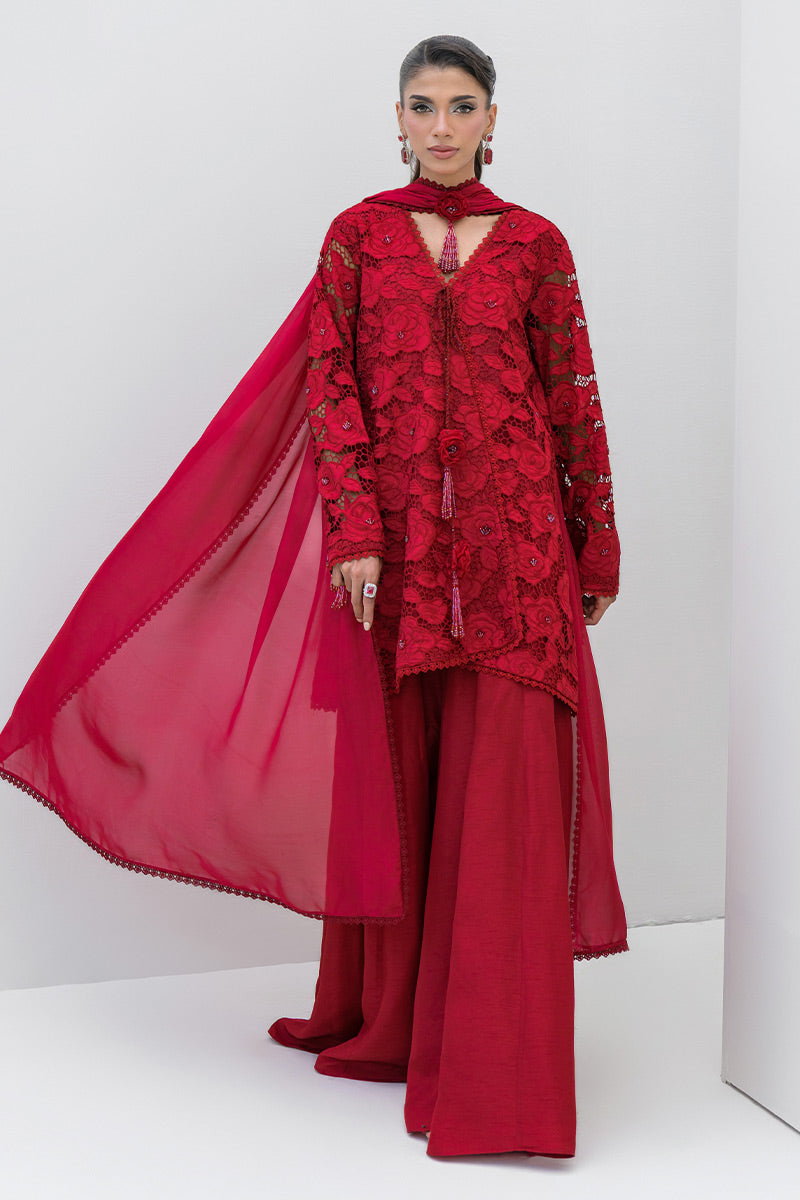Chic Ophicial | Aarzu Luxe Pret | Red Radiance - by Libasekhas UK - Registered Vendor of : Chic Ophicial - 100% Original Designer Dress