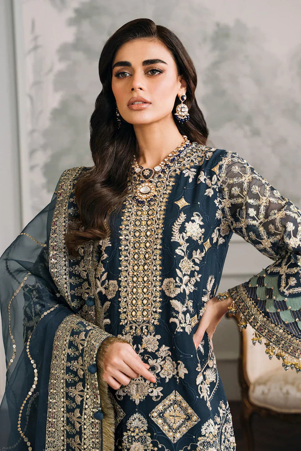Baroque | Chantelle Embroidered Collection | CH12-01 - by - Libasekhas UK - Registered Vendor of : Baroque - 100% Original Designer Dresss
