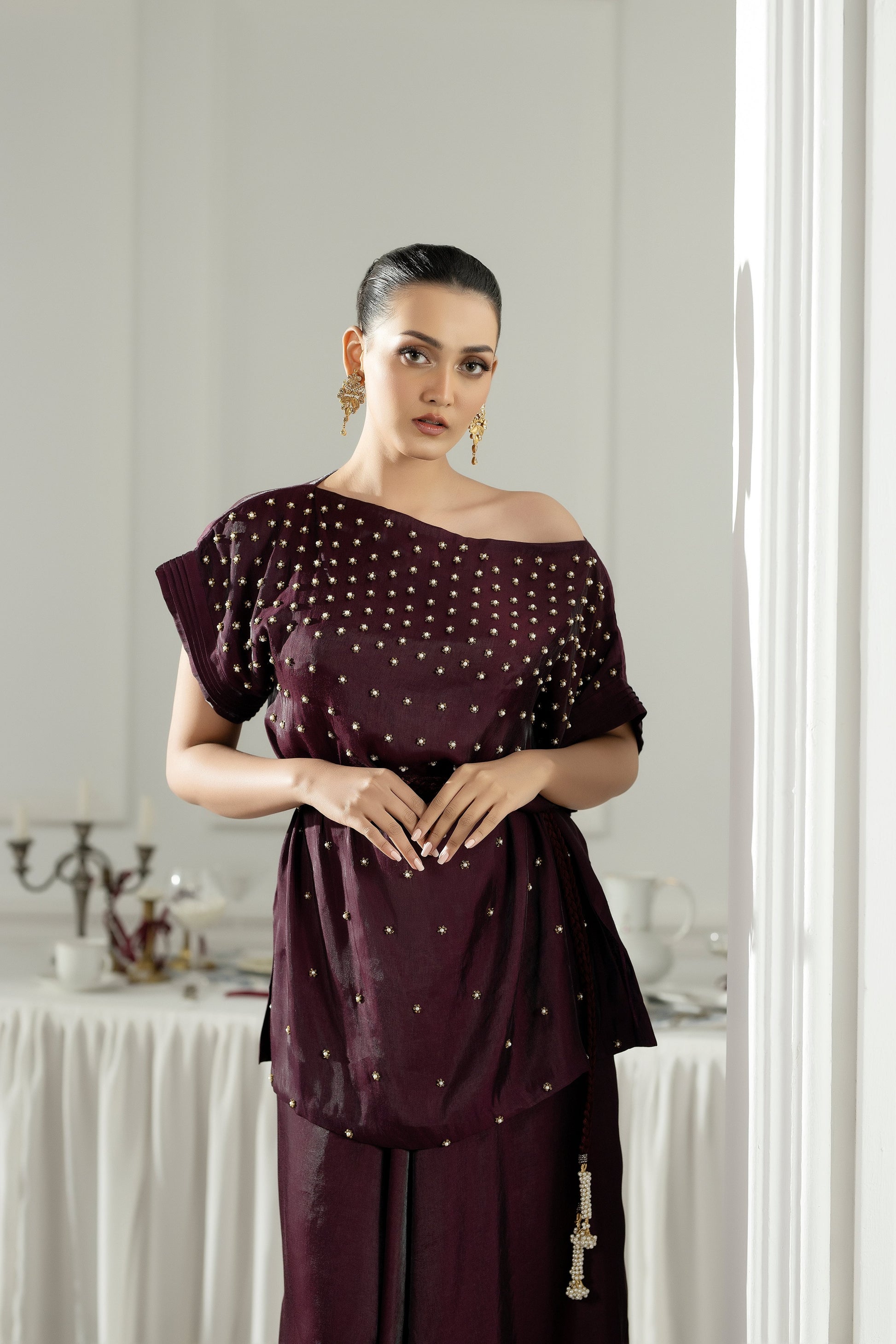 Purple Haze | Suraya Edit | Burgundy Belle - by Libasekhas - Registered Vendor of : Purple Haze - 100% Original Designer Dress