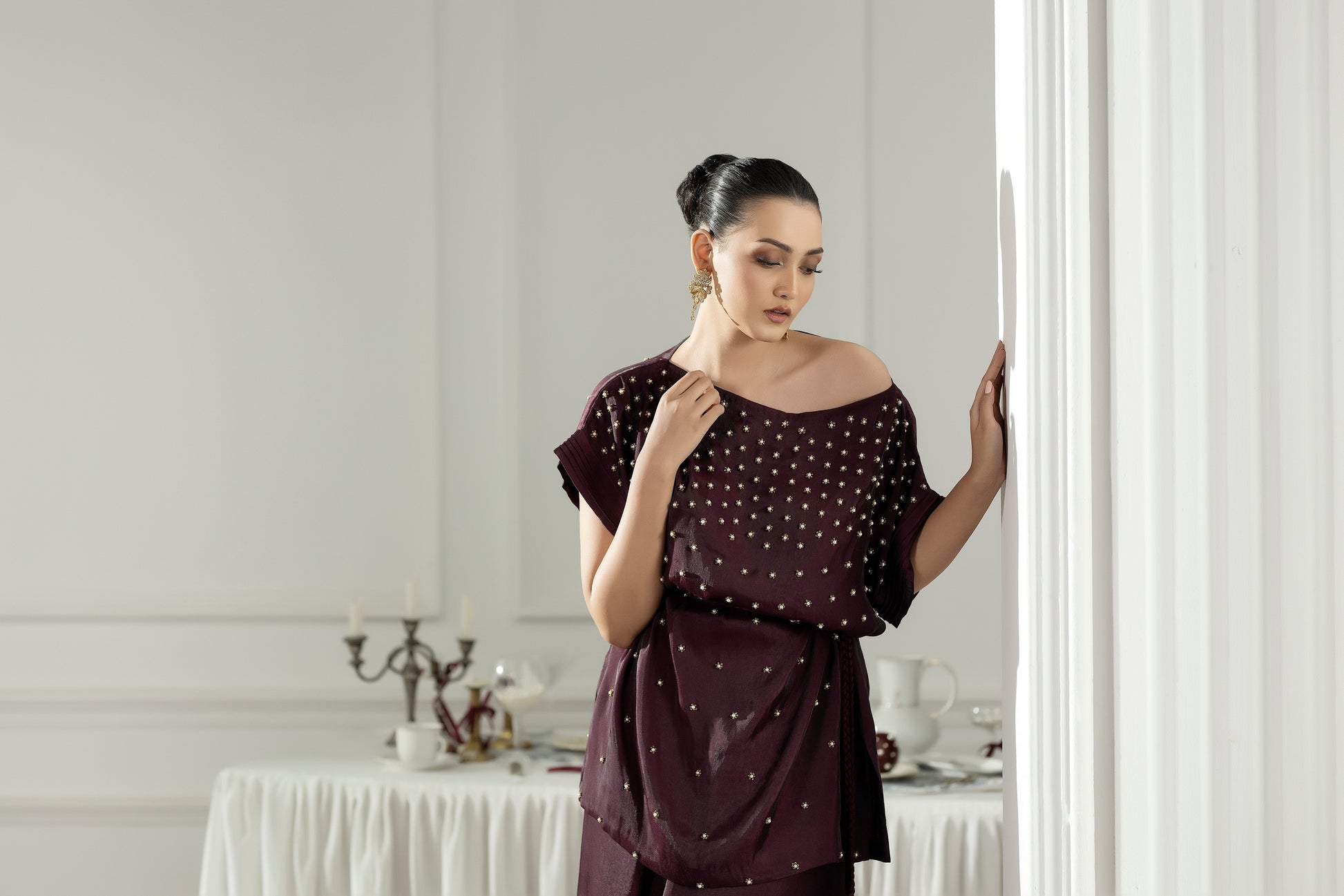 Purple Haze | Suraya Edit | Burgundy Belle - by Libasekhas - Registered Vendor of : Purple Haze - 100% Original Designer Dress