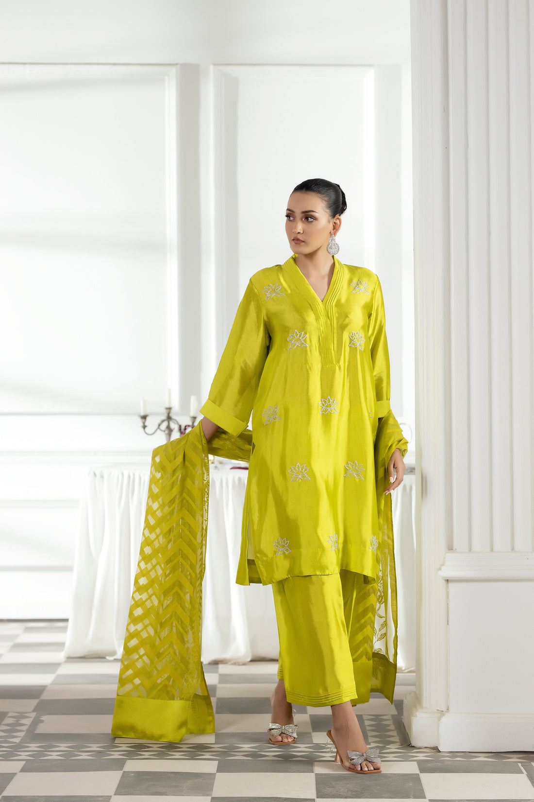 Purple Haze | Suraya Edit |Chartreuse Charm - by Libasekhas - Registered Vendor of : Purple Haze - 100% Original Designer Dress
