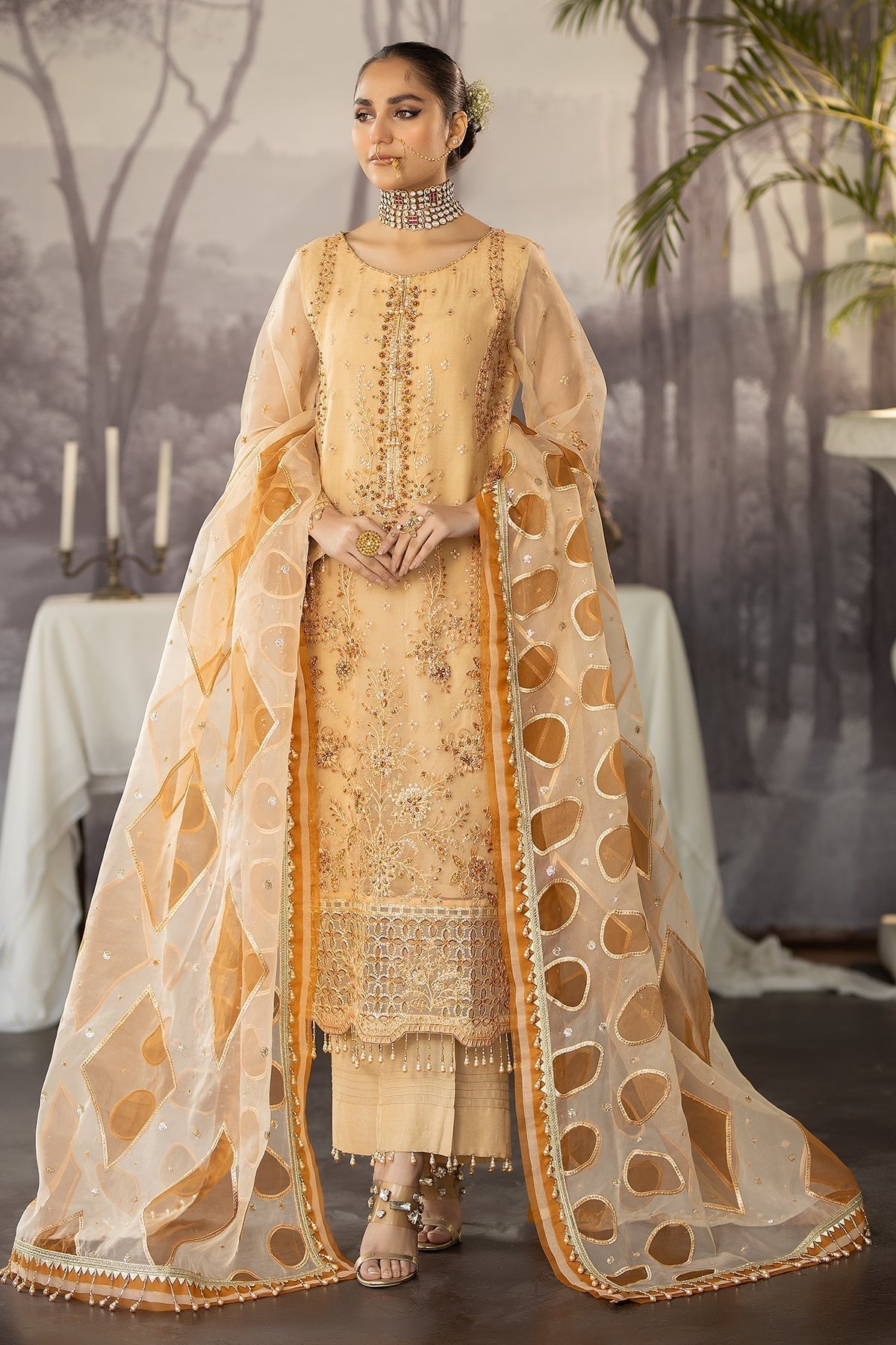 Raeesa Premium | Dehleez Formals | DL-1027 Saazish-E-Ropa - by - Libasekhas UK - Registered Vendor of : Raeesa Premium - 100% Original Designer Dresss