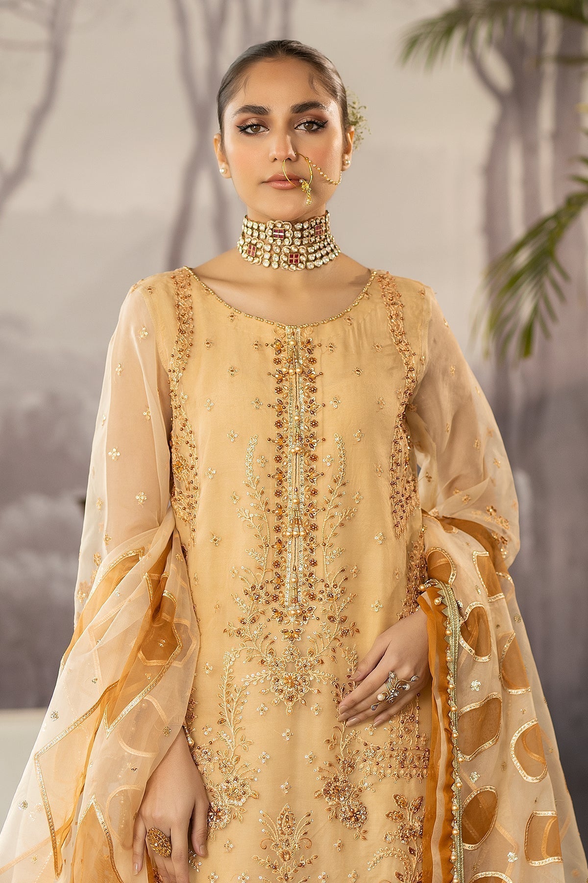 Raeesa Premium | Dehleez Formals | DL-1027 Saazish-E-Ropa - by - Libasekhas UK - Registered Vendor of : Raeesa Premium - 100% Original Designer Dresss