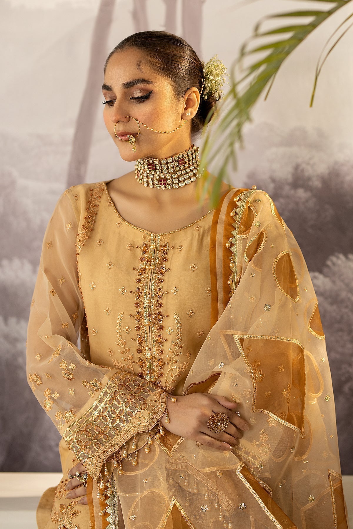 Raeesa Premium | Dehleez Formals | DL-1027 Saazish-E-Ropa - by - Libasekhas UK - Registered Vendor of : Raeesa Premium - 100% Original Designer Dresss