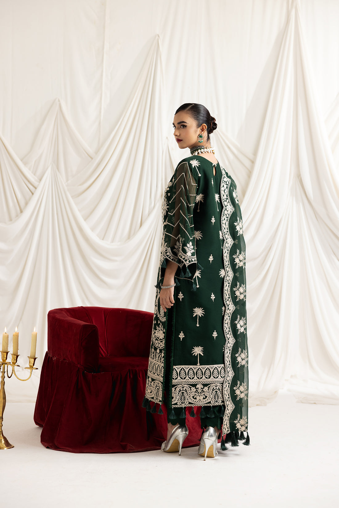 Alizeh | Formals Collection | Clara B (GREEN) - by - Libasekhas UK - Registered Vendor of : Alizeh - 100% Original Designer Dresss
