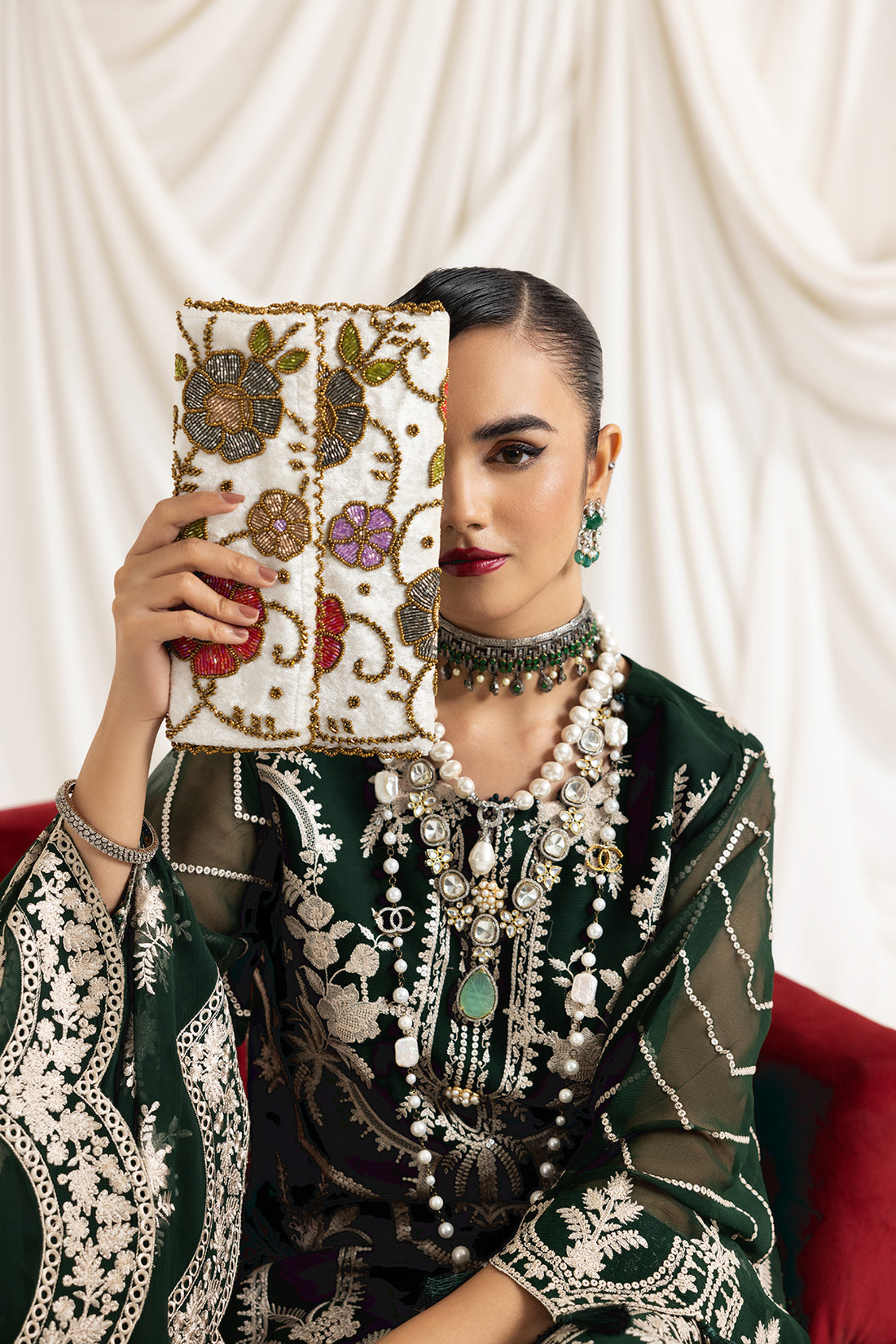 Alizeh | Formals Collection | Clara B (GREEN) - by - Libasekhas UK - Registered Vendor of : Alizeh - 100% Original Designer Dresss
