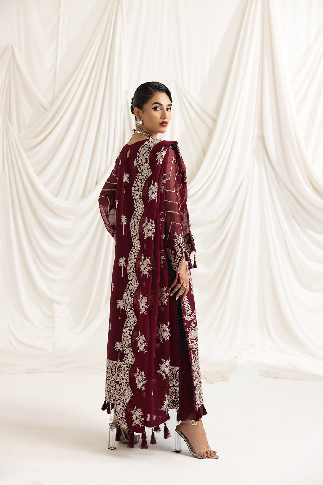 Alizeh | Formals Collection | Clara C (MAROON) - by - Libasekhas UK - Registered Vendor of : Alizeh - 100% Original Designer Dresss