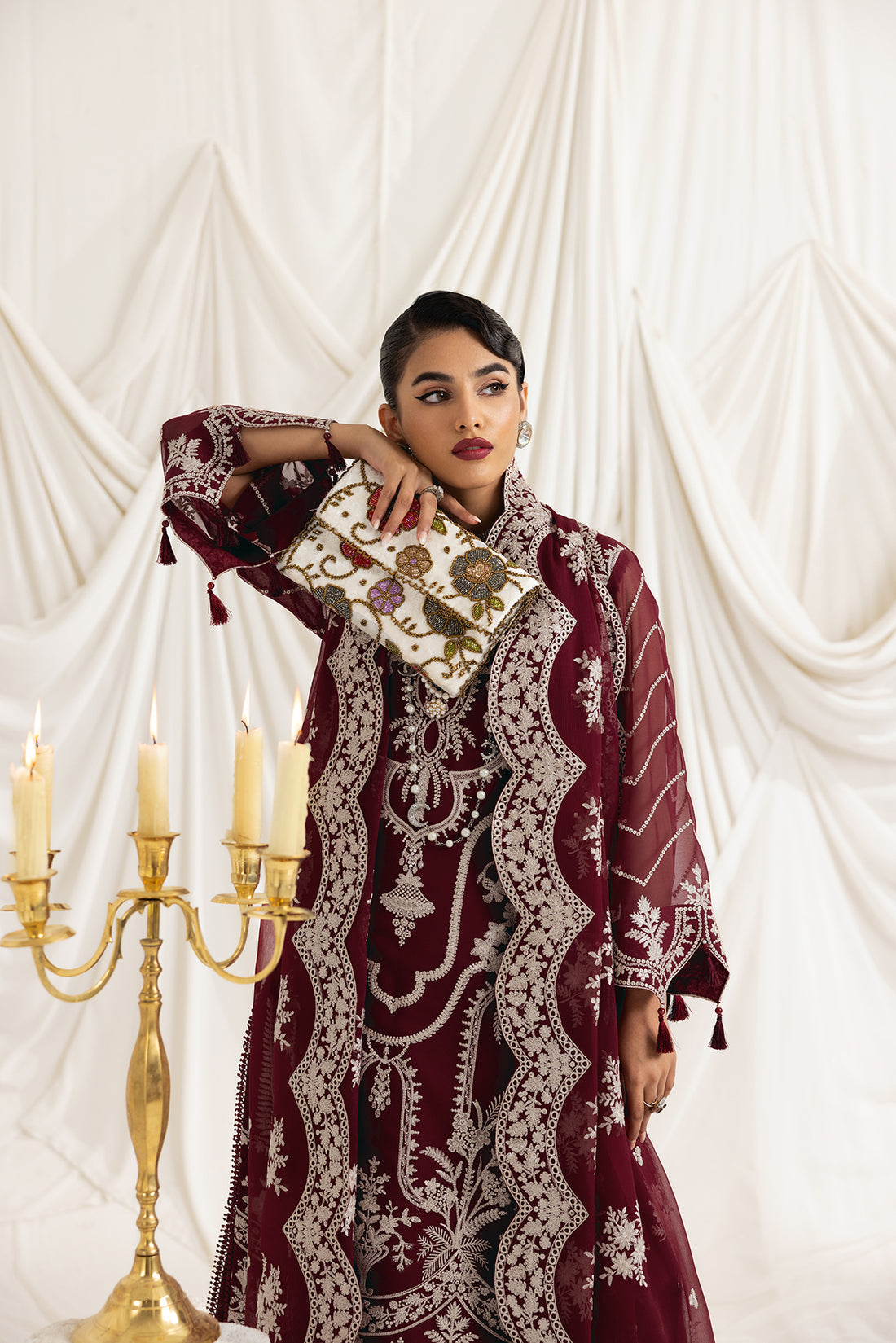 Alizeh | Formals Collection | Clara C (MAROON) - by - Libasekhas UK - Registered Vendor of : Alizeh - 100% Original Designer Dresss