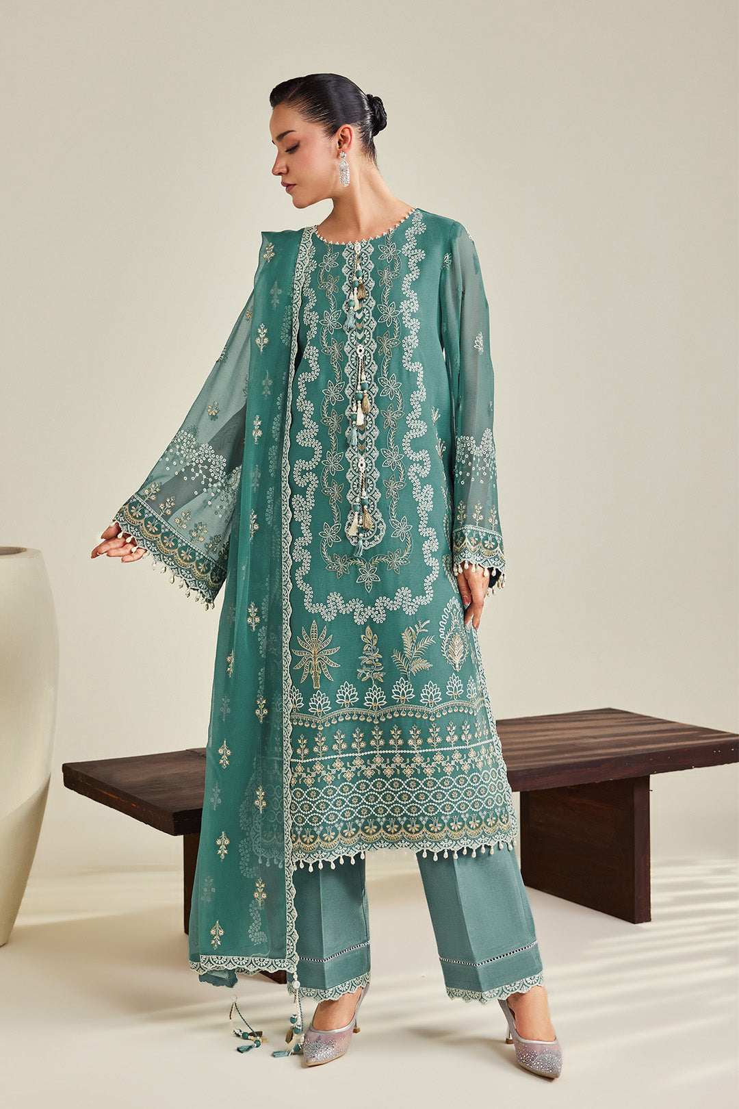 Alizeh | Dhaagay Formals |AF-DHG-5052-Zarqa - by Libasekhas UK - Registered Vendor of : Alizeh - 100% Original Designer Dress