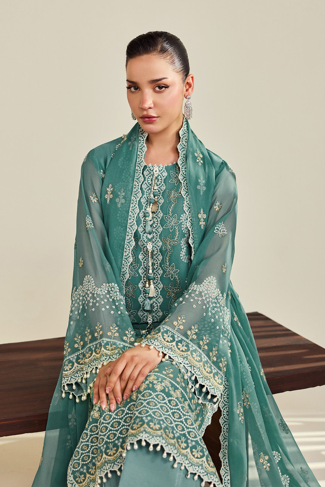 Alizeh | Dhaagay Formals |AF-DHG-5052-Zarqa - by Libasekhas UK - Registered Vendor of : Alizeh - 100% Original Designer Dress