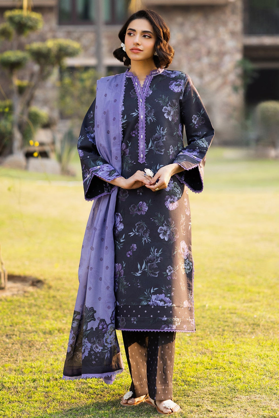 Alizeh | Sheen Lawn Prints 25 | AF-PL-6028-Bluebell - by - Libasekhas UK - Registered Vendor of : Alizeh - 100% Original Designer Dresss
