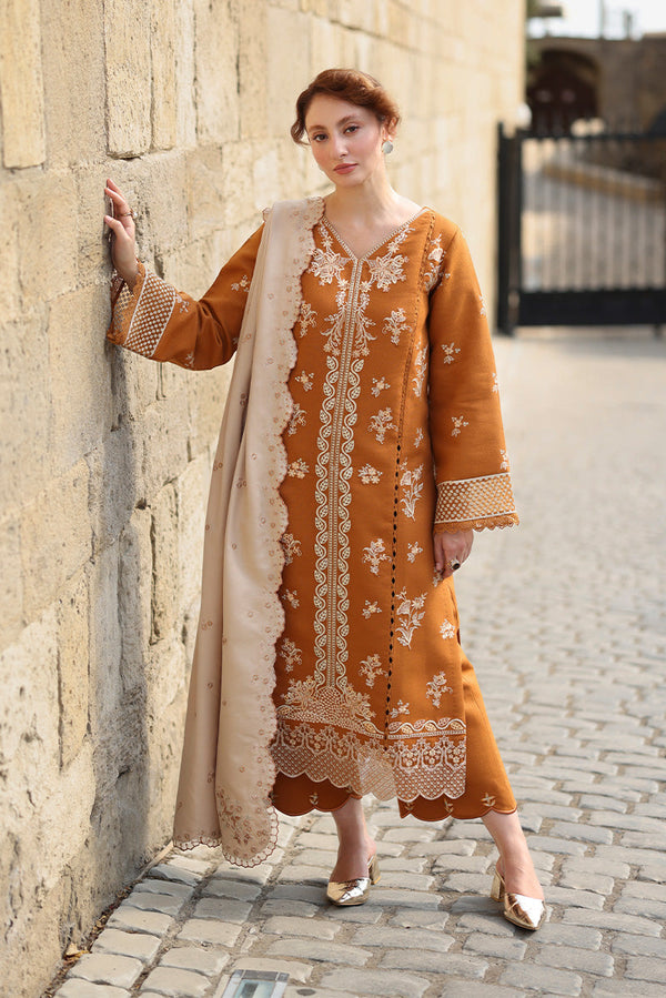 Rangrasiya | Carnation Luxury Shawl Edit | Cappuccino - by Libasekhas UK - Registered Vendor of : Rangrasiya - 100% Original Designer Dress