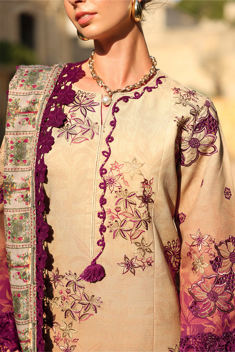 Rangrasiya | Carnation Luxury Shawl Edit | Chai - by Libasekhas UK - Registered Vendor of : Rangrasiya - 100% Original Designer Dress