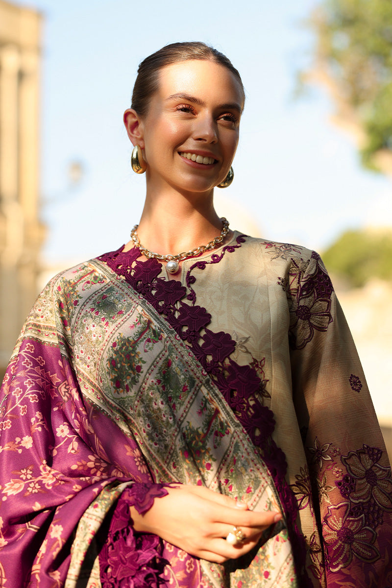 Rangrasiya | Carnation Luxury Shawl Edit | Chai - by Libasekhas UK - Registered Vendor of : Rangrasiya - 100% Original Designer Dress