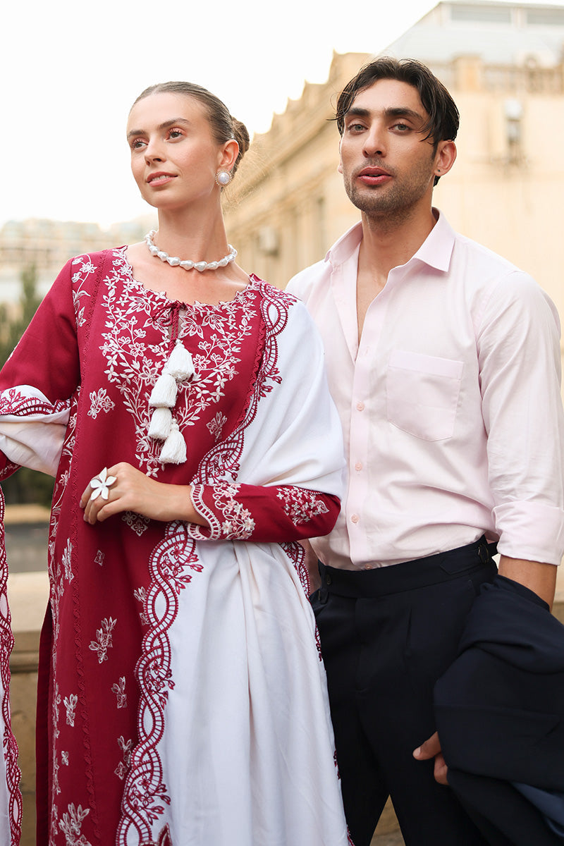 Rangrasiya | Carnation Luxury Shawl Edit | Rose - by Libasekhas UK - Registered Vendor of : Rangrasiya - 100% Original Designer Dress