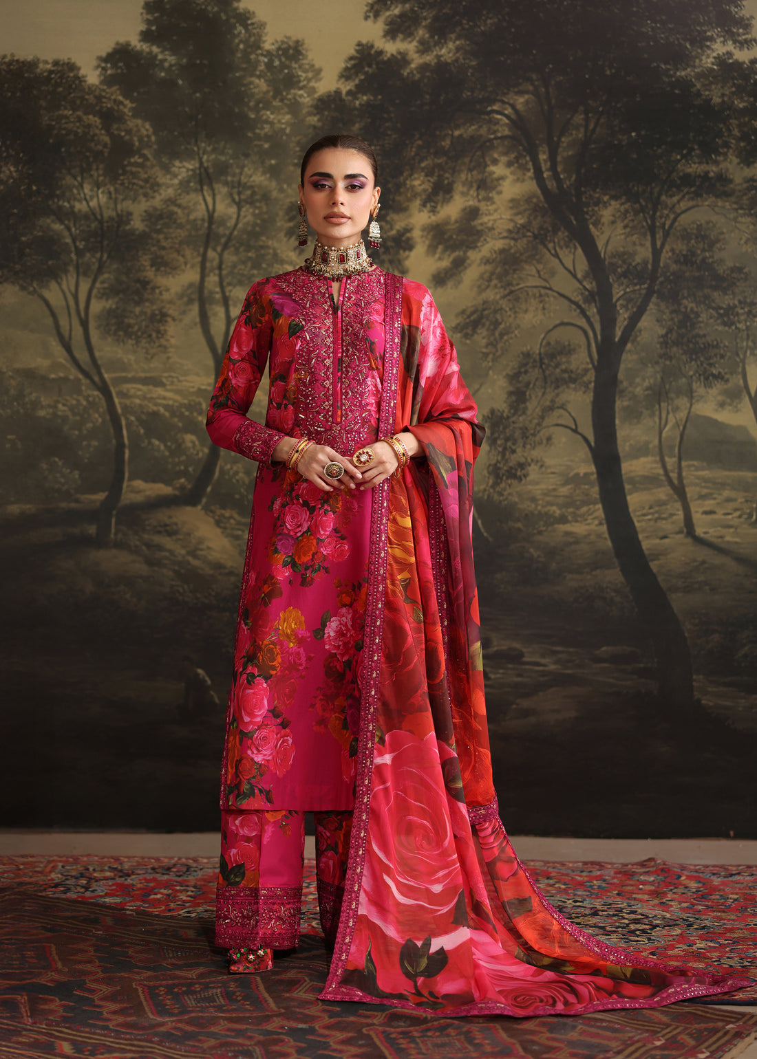 Humjoli | Rehana Luxury Collection | PINK ROSE - by Libasekhas UK - Registered Vendor of : Humjoli - 100% Original Designer Dress