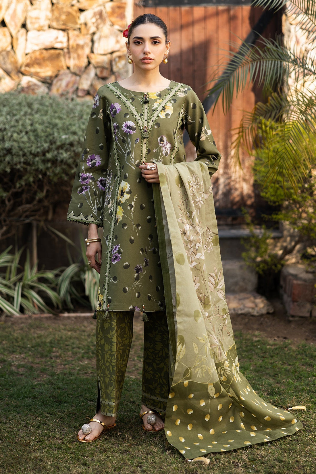 Alizeh | Sheen Lawn Prints 25 | AF-PL-6038-Willow - by - Libasekhas UK - Registered Vendor of : Alizeh - 100% Original Designer Dresss