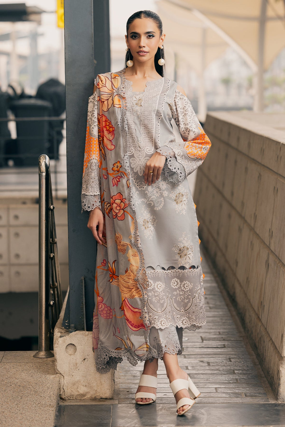 Charizma | Infinity Lawn | 3-PC Unstitched Embroidered Lawn Collection IN6-05 - by Libasekhas UK - Registered Vendor of : Charizma - 100% Original Designer Dress