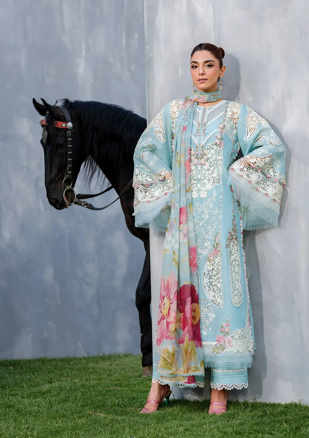 Elaf Premium | Luxury Lawn 25 | ELH-5B ELYA - by - Libasekhas UK - Registered Vendor of : Elaf Premium - 100% Original Designer Dresss