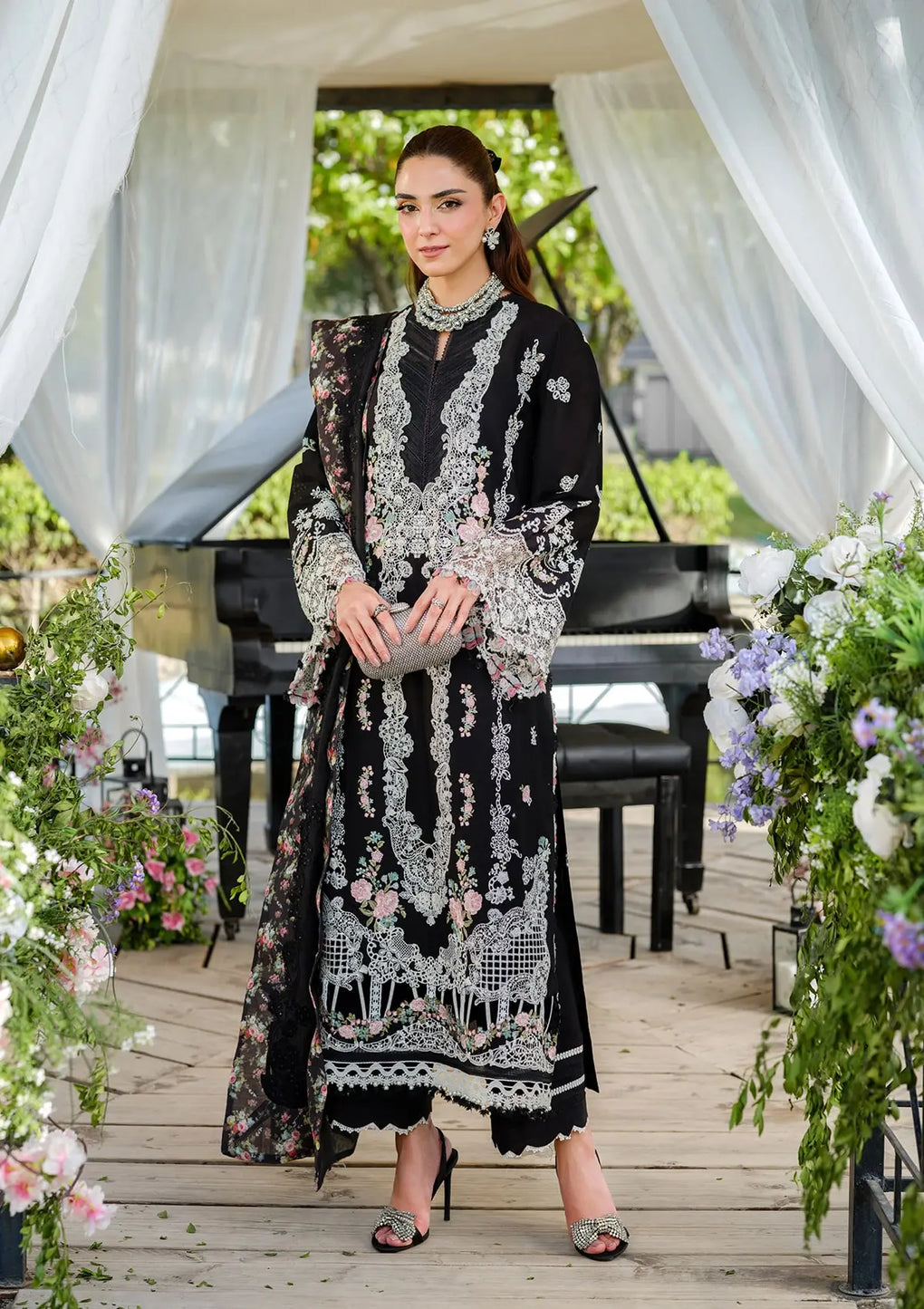 Elaf Premium | Luxury Lawn 25 | ELH-6A SERENA - by - Libasekhas UK - Registered Vendor of : Elaf Premium - 100% Original Designer Dresss