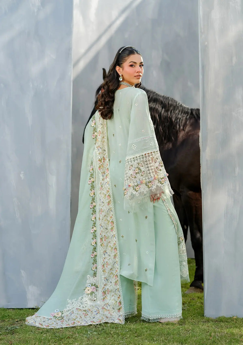 Elaf Premium | Luxury Lawn 25 | ELH-4B FROSTEL - by - Libasekhas UK - Registered Vendor of : Elaf Premium - 100% Original Designer Dresss