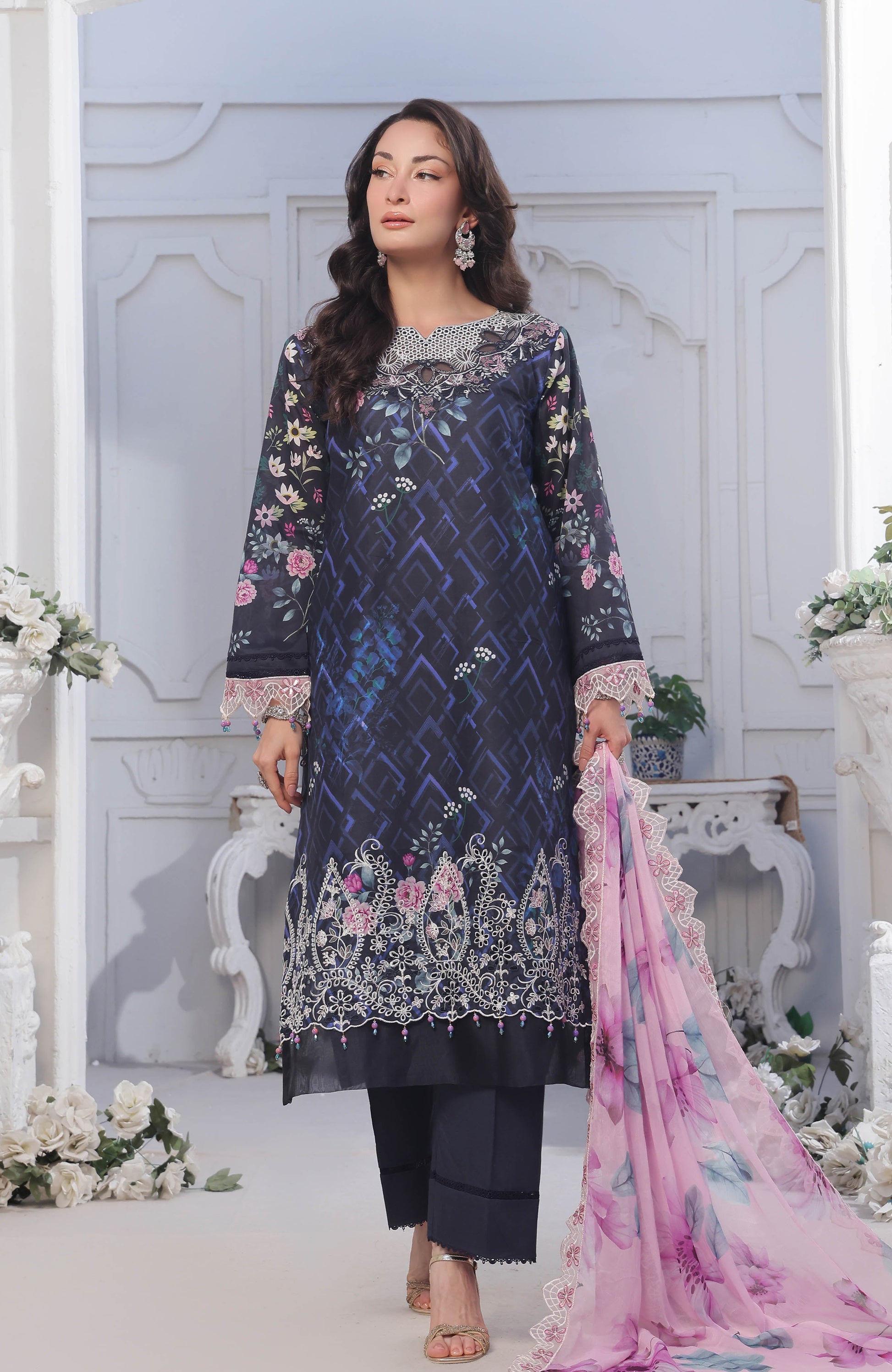 Al Zohaib | Applique Kari Cutwork Edit 25 | ACE-25-10 - by - Libasekhas UK - Registered Vendor of : Alzohaib - 100% Original Designer Dresss