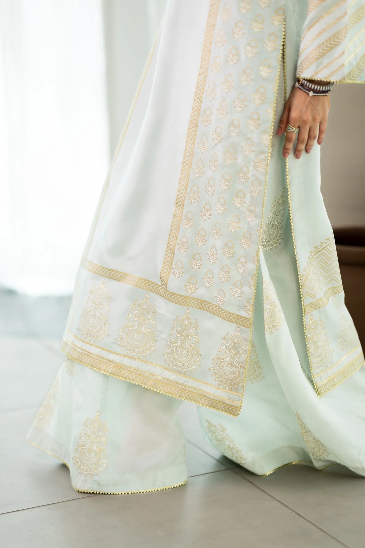 Wahaj M Khan | Sanam Luxe | Pista IceBleu BS - by Libasekhas UK - Registered Vendor of : Wahaj M Khan - 100% Original Designer Dress