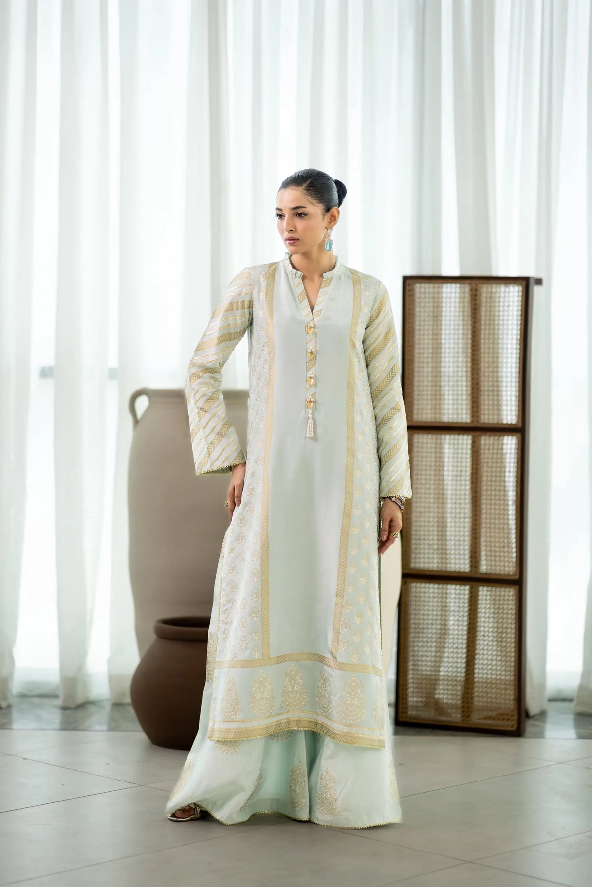 Wahaj M Khan | Sanam Luxe | Pista IceBleu BS - by Libasekhas UK - Registered Vendor of : Wahaj M Khan - 100% Original Designer Dress