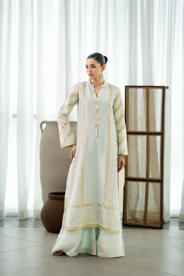 Wahaj M Khan | Sanam Luxe | Pista IceBleu BS - by Libasekhas UK - Registered Vendor of : Wahaj M Khan - 100% Original Designer Dress