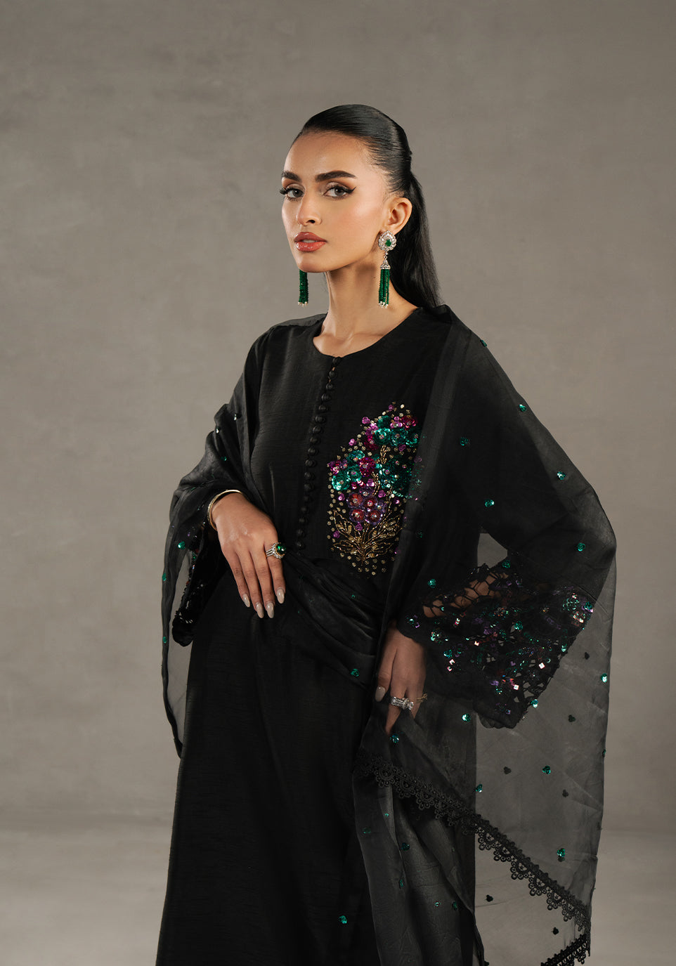 Zarqash | Silk Edit | ZQS 014 DELLA - by - Libasekhas UK - Registered Vendor of : Zarqash - 100% Original Designer Dresss