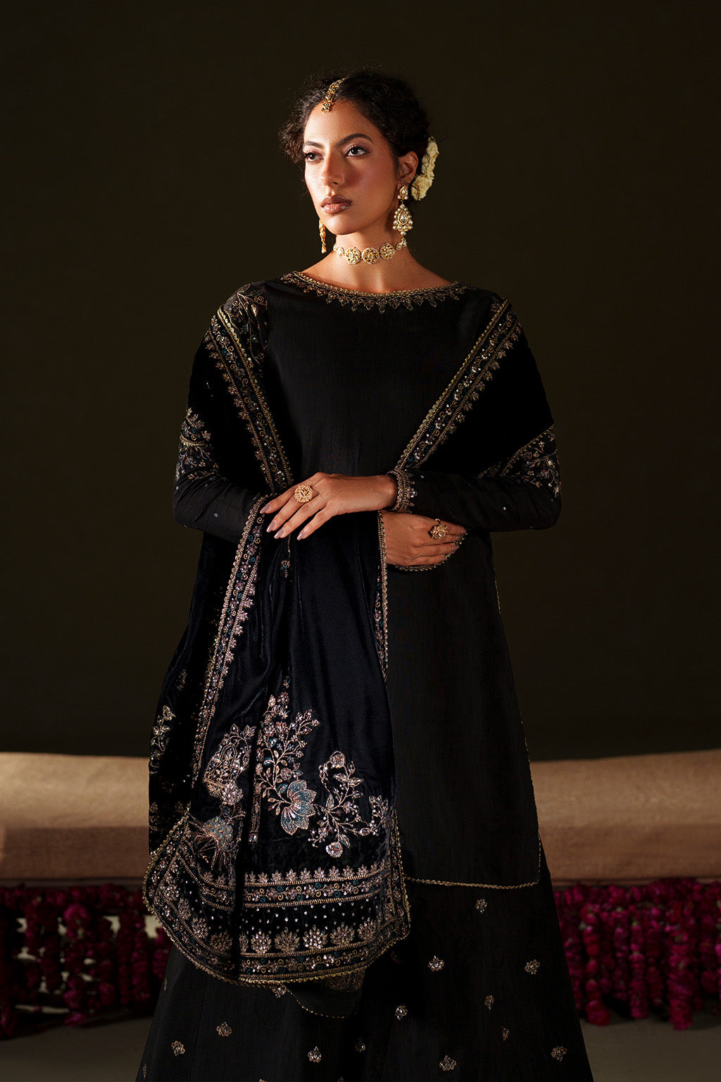 Iznik | Velvet 25 | IV-72 Embroidered Velvet - by Libasekhas UK - Registered Vendor of : Iznik - 100% Original Designer Dress