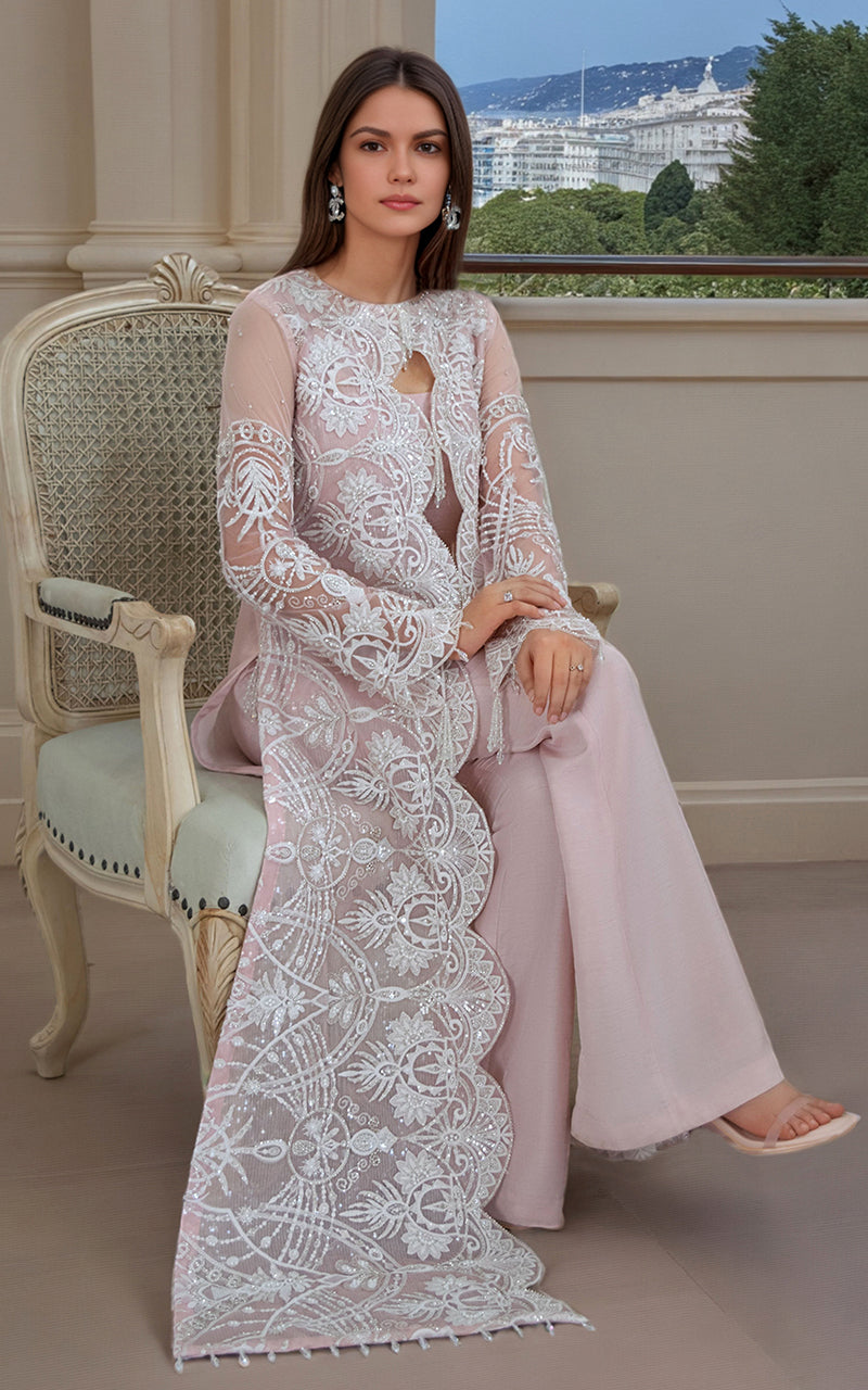 Threads and Motifs | Formal Dresses 25 | NET EMBROIDERED JACKET - by Libasekhas UK - Registered Vendor of : Threads and Motifs - 100% Original Designer Dress