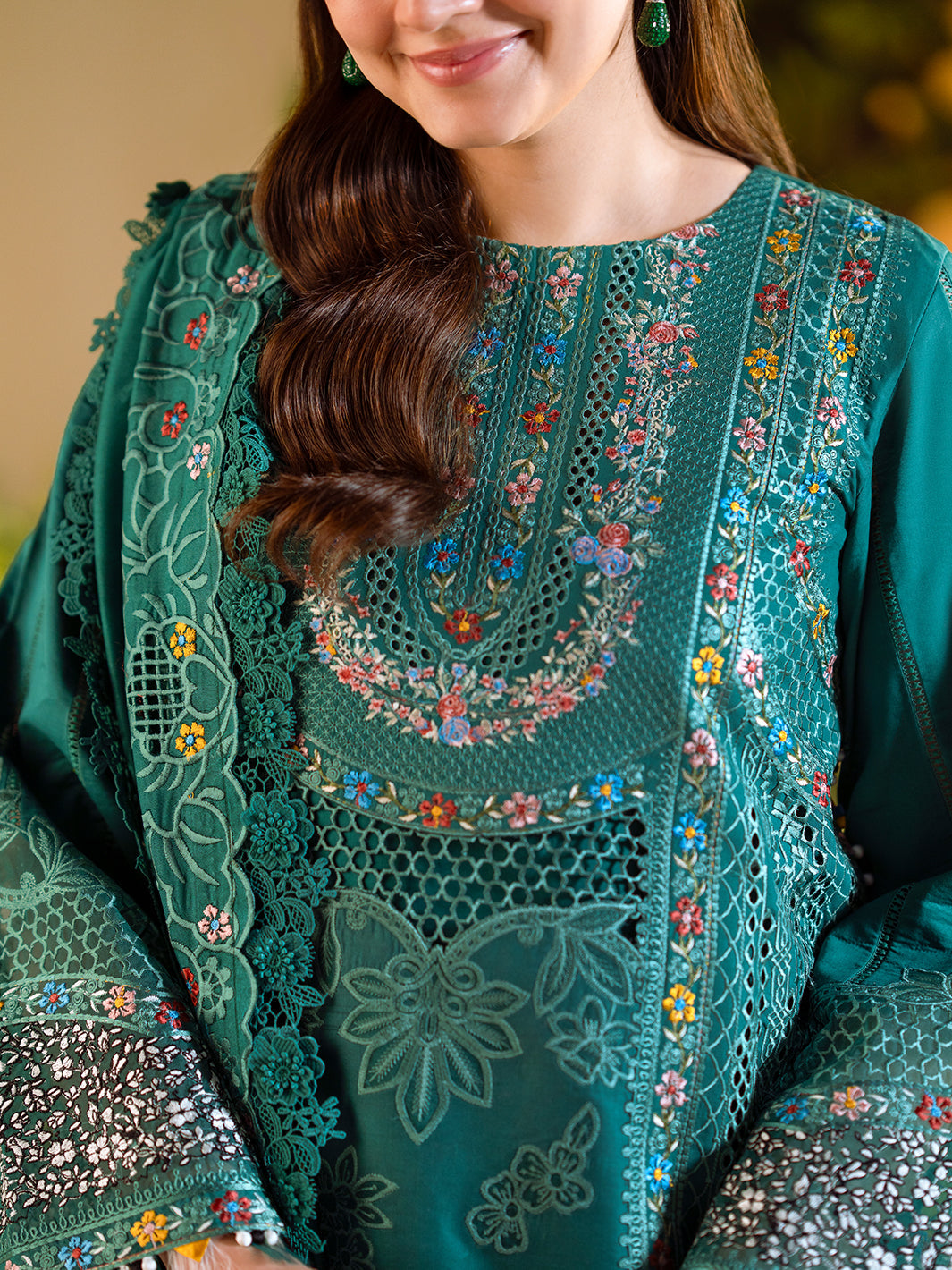 Bin Ilyas | Freesia Embroidered Lawn 25 | 102 - A - by - Libasekhas UK - Registered Vendor of : Bin Ilyas - 100% Original Designer Dresss
