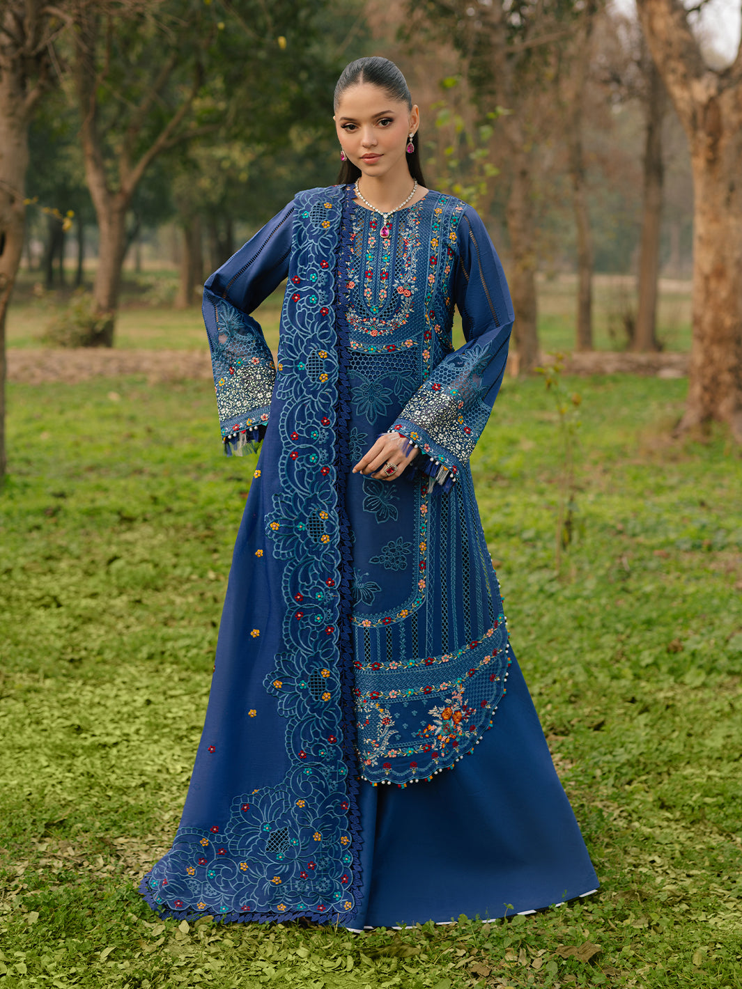Bin Ilyas | Freesia Embroidered Lawn 25 | 102 - B - by - Libasekhas UK - Registered Vendor of : Bin Ilyas - 100% Original Designer Dresss