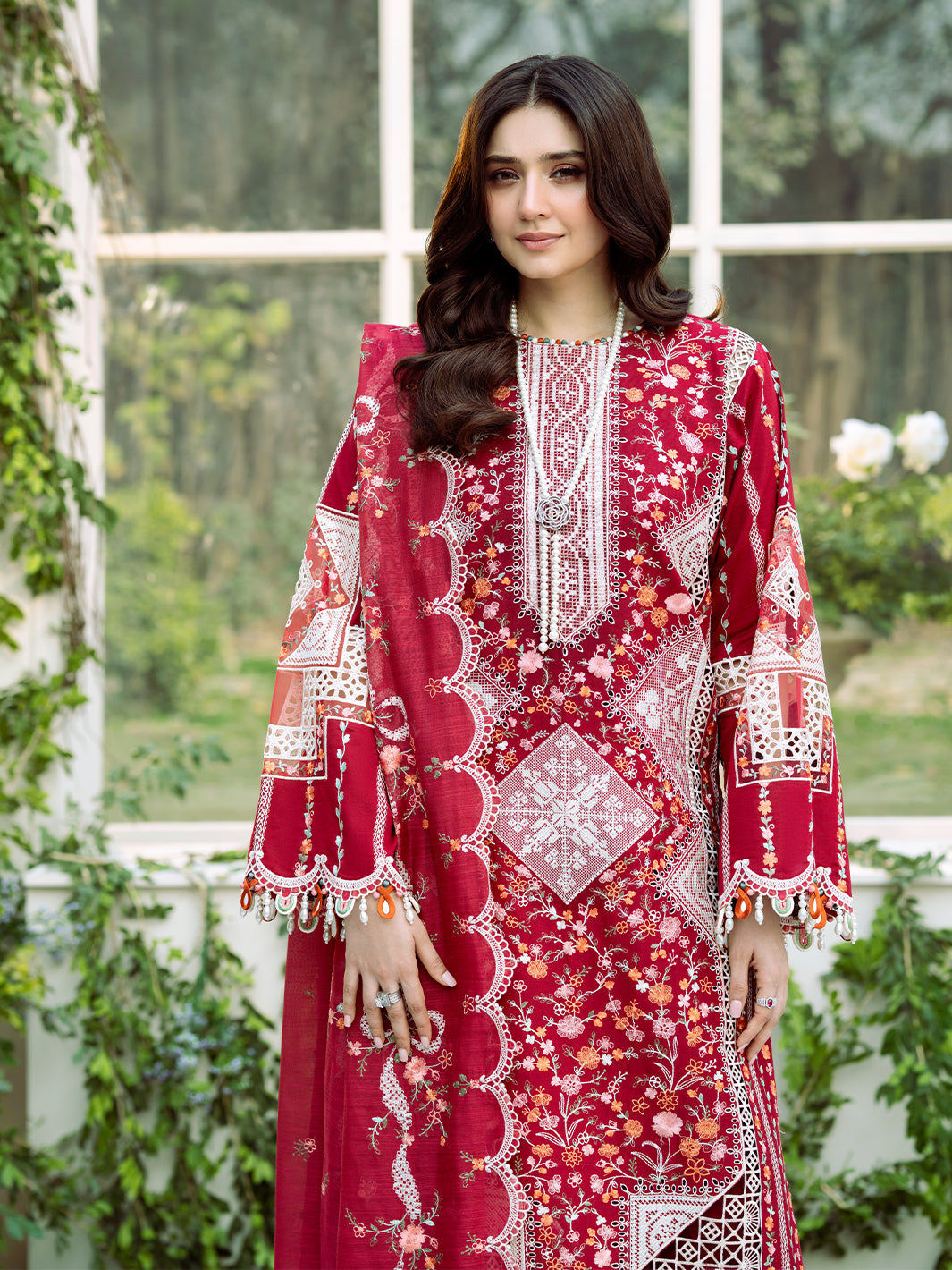 Bin Ilyas | Freesia Embroidered Lawn 25 | 103 - A - by - Libasekhas UK - Registered Vendor of : Bin Ilyas - 100% Original Designer Dresss
