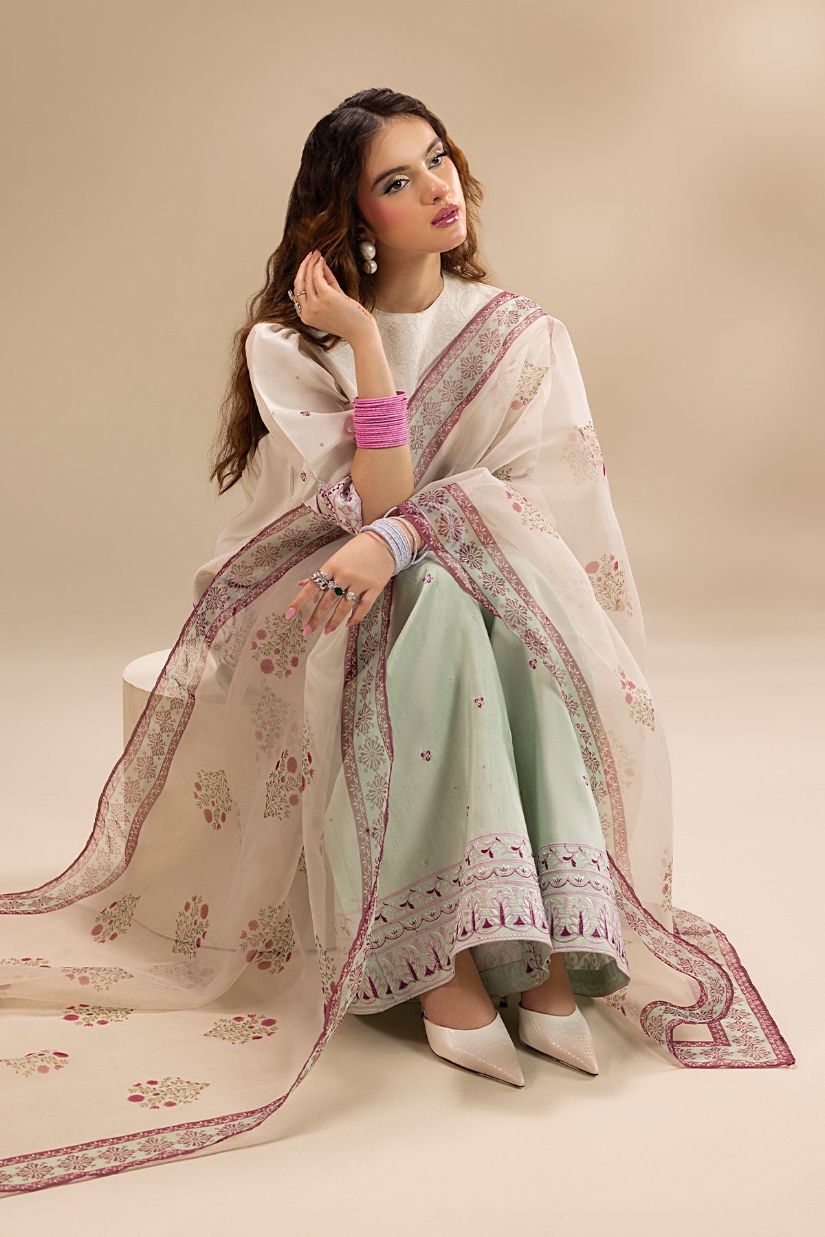 Erum Khan | Lillia Summer Edit | Pearl Blush - by - Libasekhas UK - Registered Vendor of : Erum Khan - 100% Original Designer Dresss