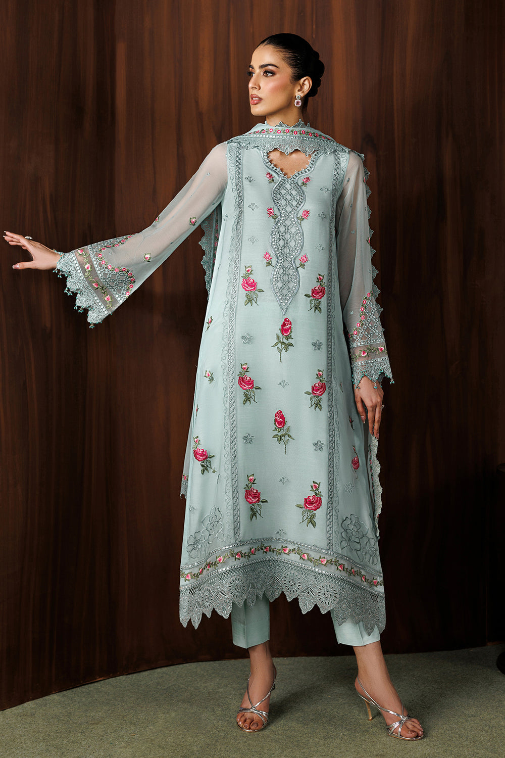 Baroque | Formals Collection | EMBROIDERED CHIFFON UF-4438 - by Libasekhas UK - Registered Vendor of : Baroque - 100% Original Designer Dress