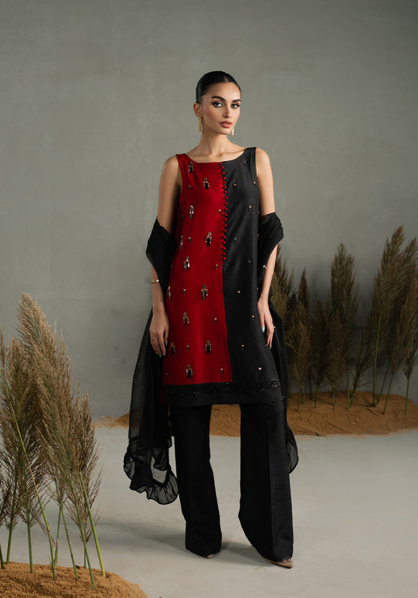 Zarqash | Silk Edit | ZQS 023 CRIMSYN - by - Libasekhas UK - Registered Vendor of : Zarqash - 100% Original Designer Dresss