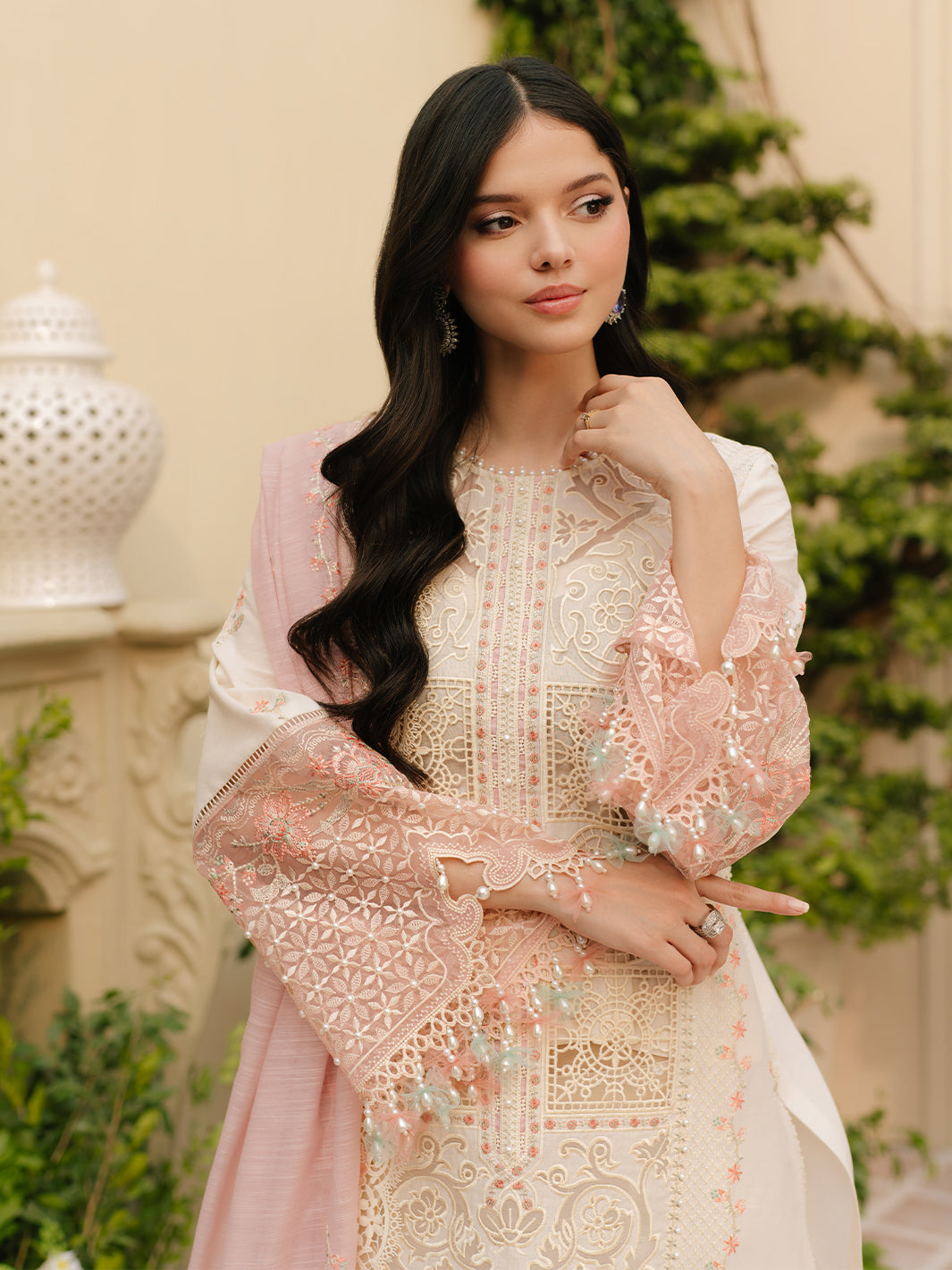 Bin Ilyas | Freesia Embroidered Lawn 25 | 107 - B - by - Libasekhas UK - Registered Vendor of : Bin Ilyas - 100% Original Designer Dresss